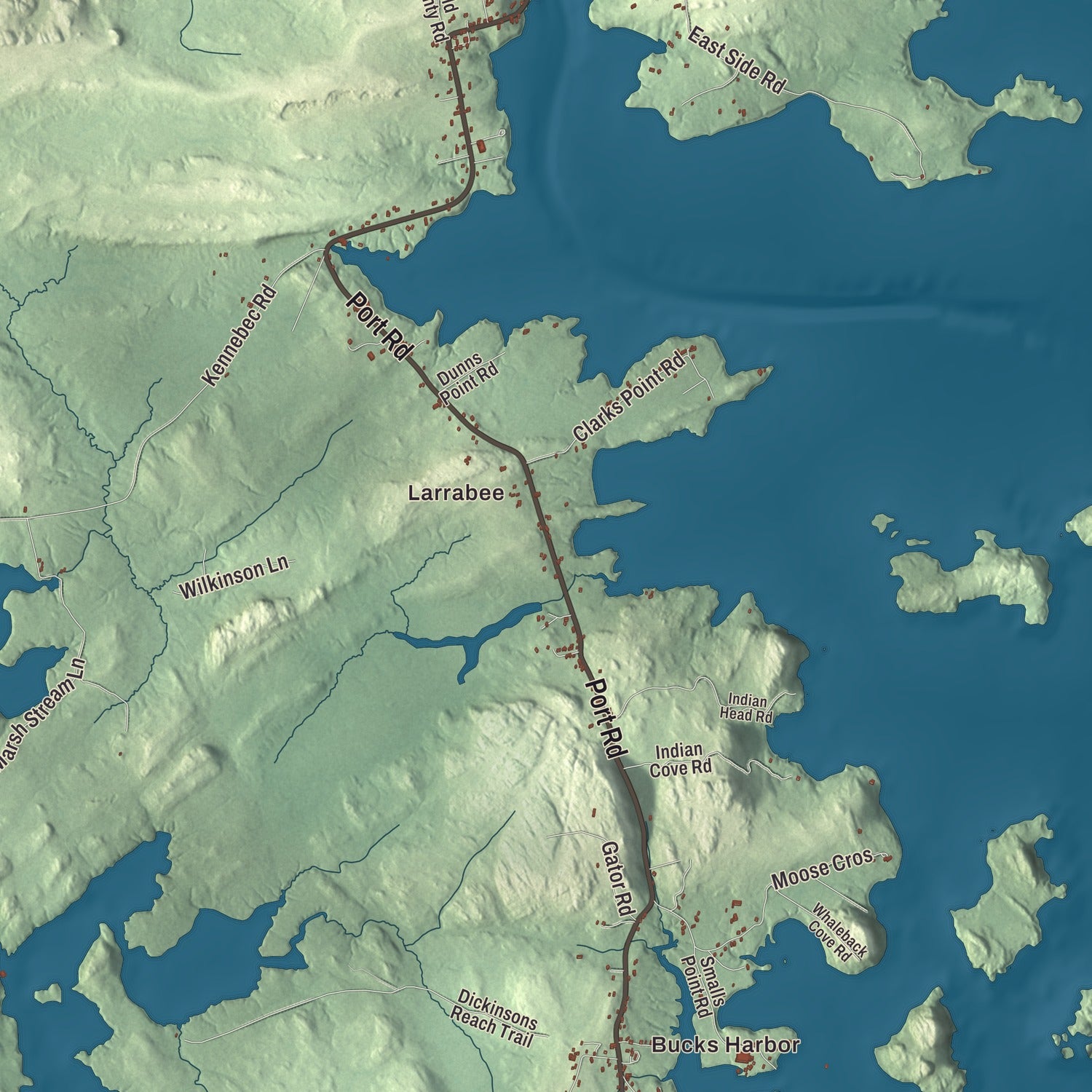 Street and neighborhood detail from the Machiasport, Maine map