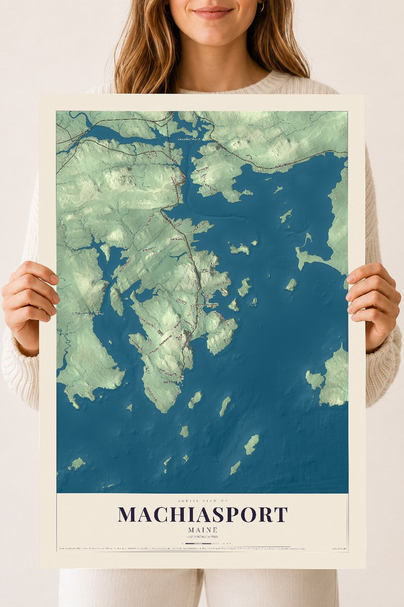 Machiasport, Maine map print - 18 x 24 archival matte print