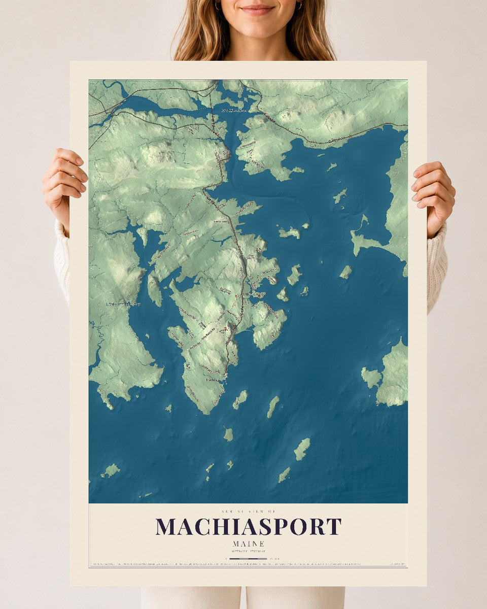 Machiasport, Maine map print - 24 x 36 archival matte print