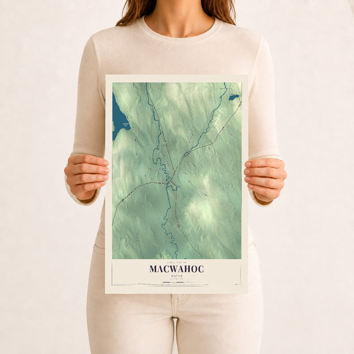 Macwahoc, Maine map print - 12 x 18 archival matte print
