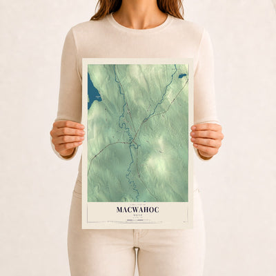 Macwahoc, Maine map print - 12 x 18 archival matte print