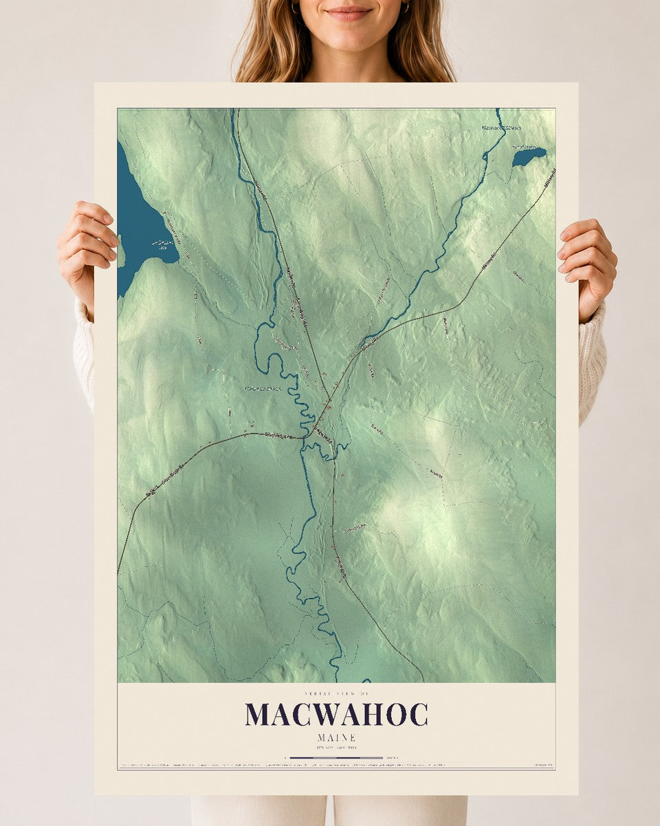 Macwahoc, Maine map print - 24 x 36 archival matte print