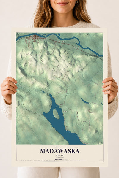 Madawaska, Maine map print - 18 x 24 archival matte print