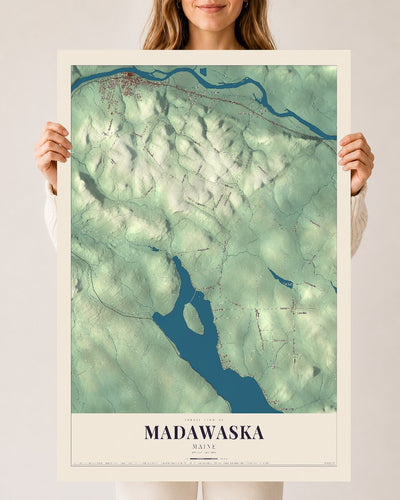 Madawaska, Maine map print - 24 x 36 archival matte print