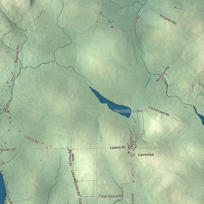 Terrain and local geography detail from the Madawaska, Maine map