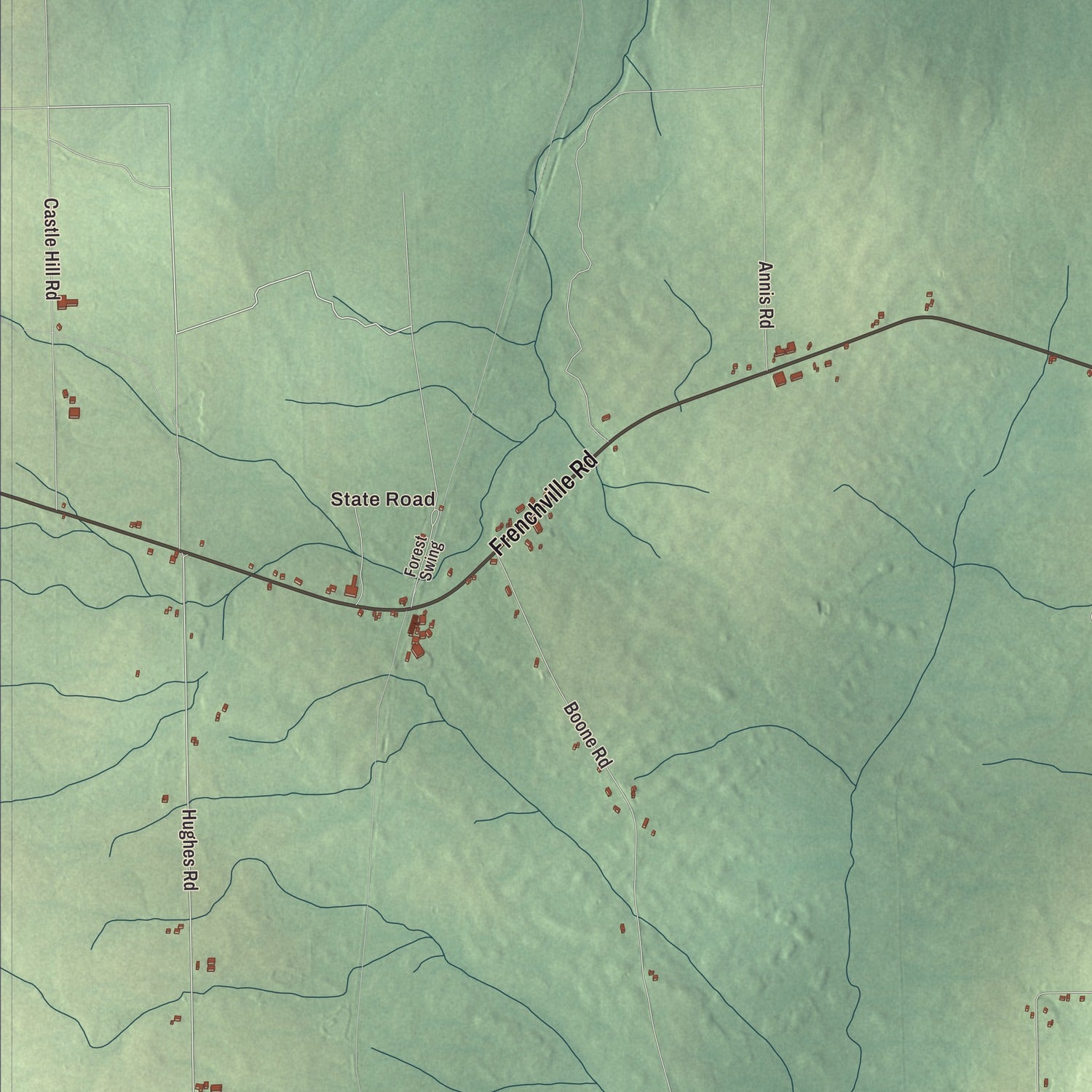 Street and neighborhood detail from the Mapleton, Maine map