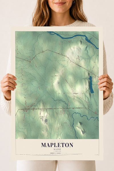 Mapleton, Maine map print - 18 x 24 archival matte print
