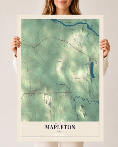 Mapleton, Maine map print - 24 x 36 archival matte print