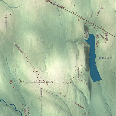 Terrain and local geography detail from the Mapleton, Maine map