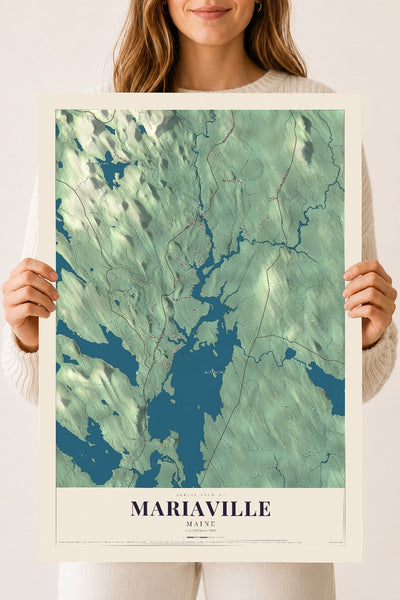 Mariaville, Maine map print - 18 x 24 archival matte print