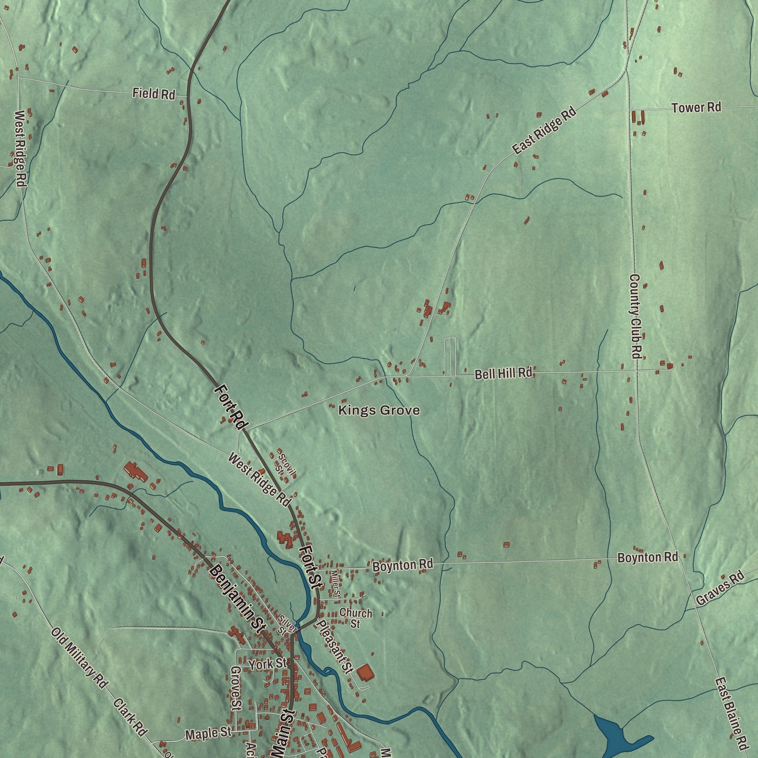 Street and neighborhood detail from the Mars Hill, Maine map