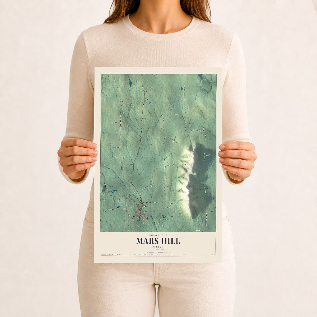 Mars Hill, Maine map print - 12 x 18 archival matte print