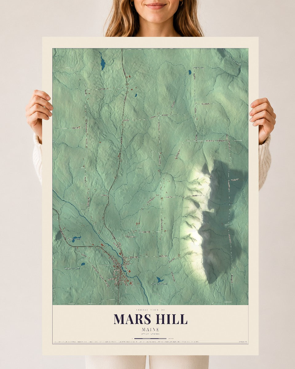 Mars Hill, Maine map print - 24 x 36 archival matte print