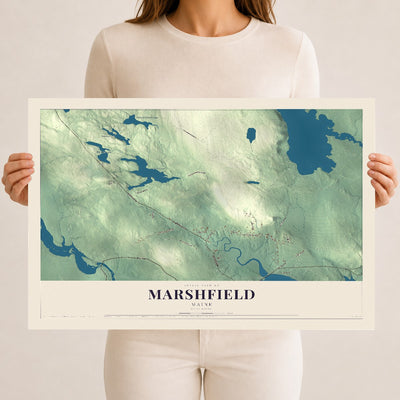 Marshfield, Maine map print - 12 x 18 archival matte print