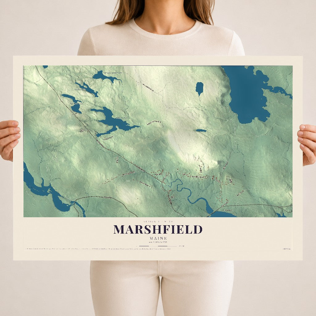 Marshfield, Maine map print - 18 x 24 archival matte print