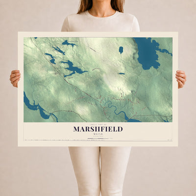 Marshfield, Maine map print - 24 x 36 archival matte print