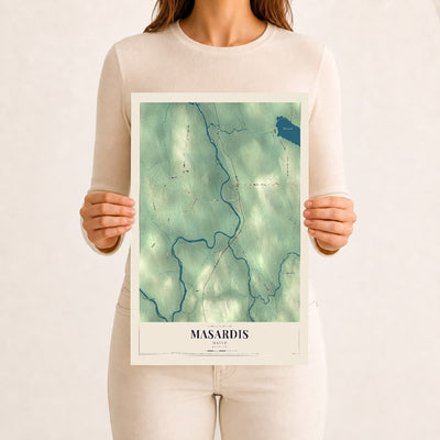 Masardis, Maine map print - 12 x 18 archival matte print