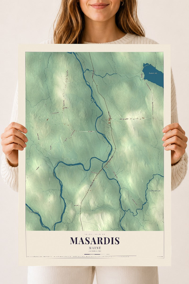 Masardis, Maine map print - 18 x 24 archival matte print