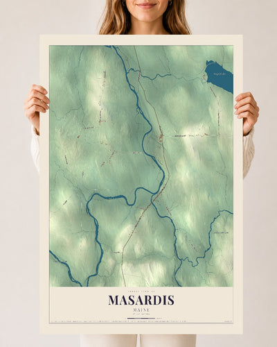 Masardis, Maine map print - 24 x 36 archival matte print