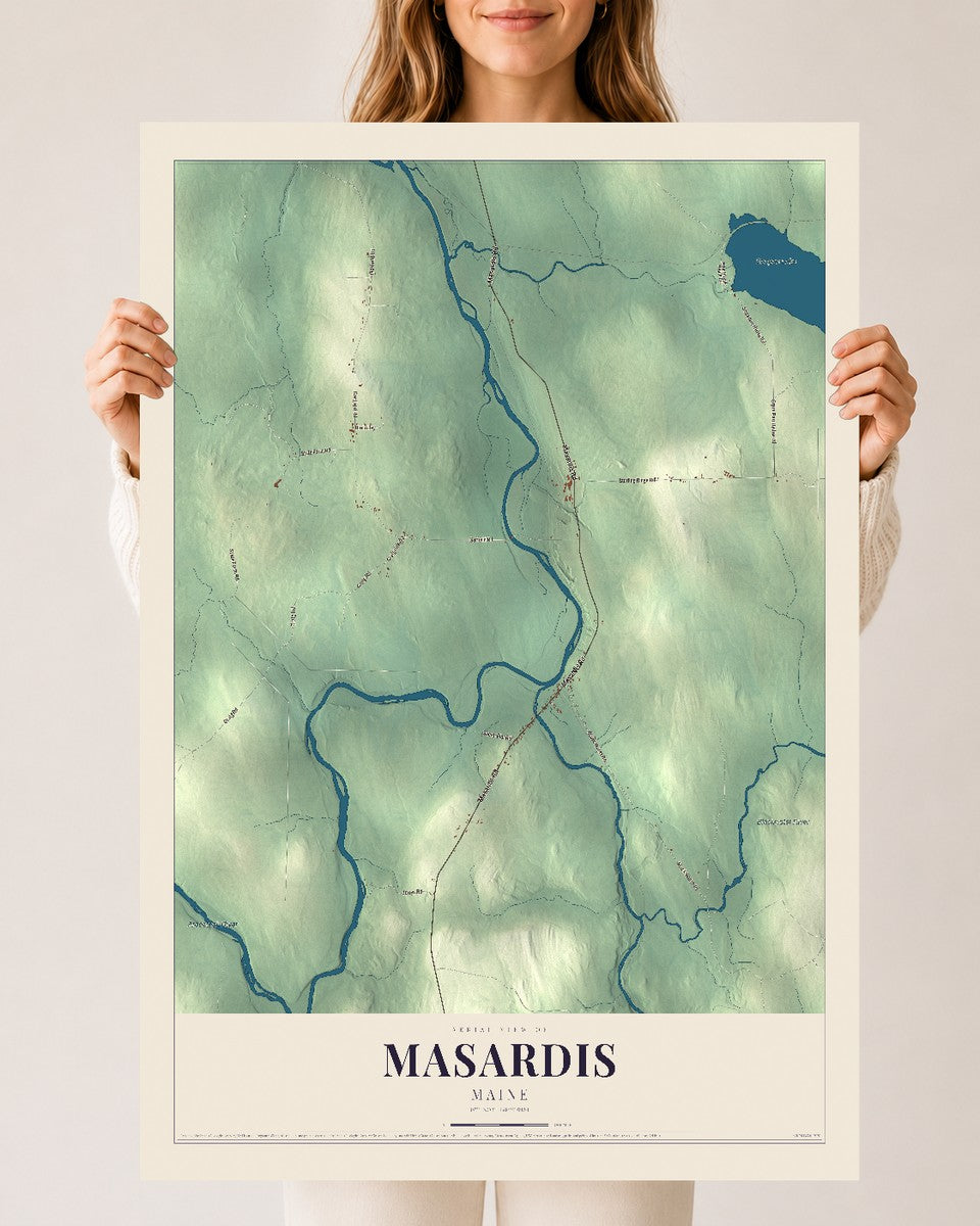 Masardis, Maine map print - 24 x 36 archival matte print