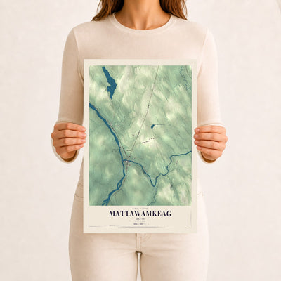 Mattawamkeag, Maine map print - 12 x 18 archival matte print