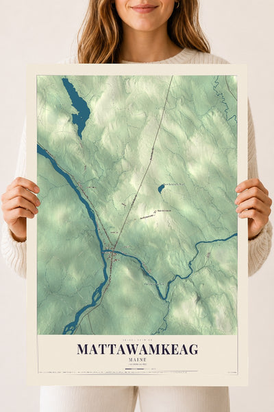 Mattawamkeag, Maine map print - 18 x 24 archival matte print