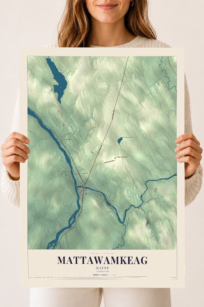 Mattawamkeag, Maine map print - 18 x 24 archival matte print