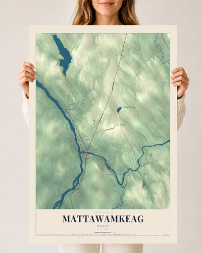 Mattawamkeag, Maine map print - 24 x 36 archival matte print