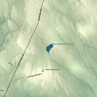 Terrain and local geography detail from the Mattawamkeag, Maine map