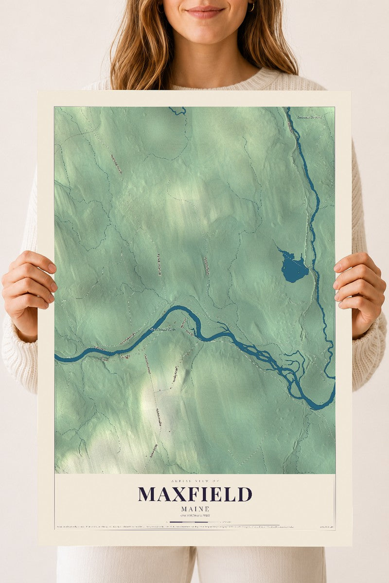 Maxfield, Maine map print - 18 x 24 archival matte print