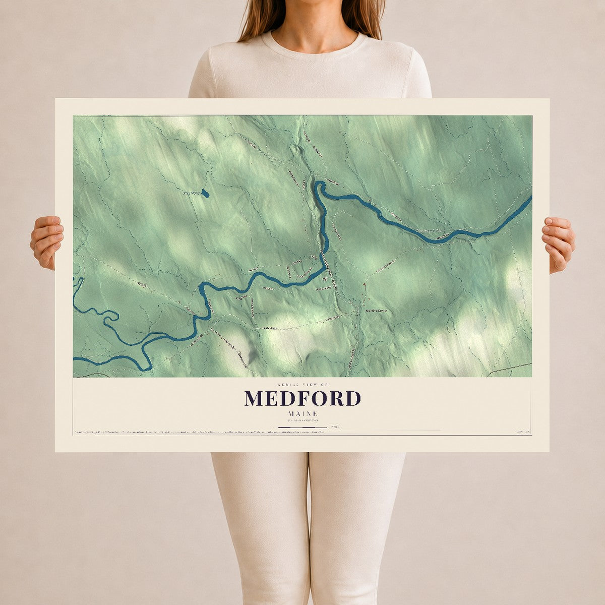 Medford, Maine map print - 24 x 36 archival matte print