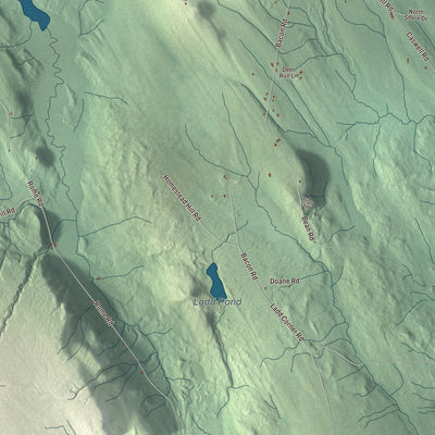 Terrain and local geography detail from the Mercer, Maine map