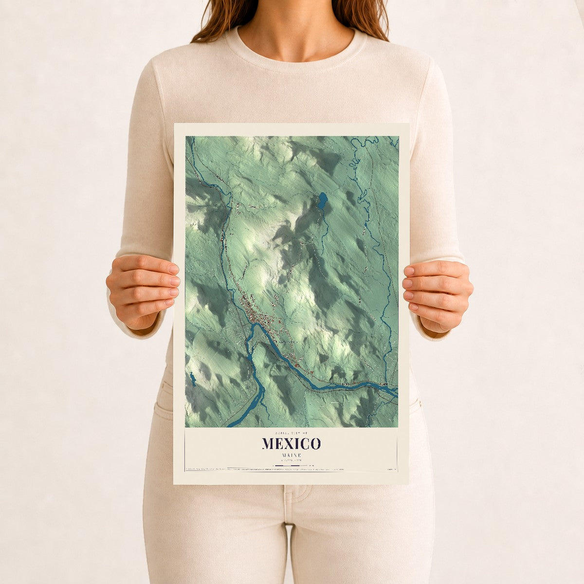 Mexico, Maine map print - 12 x 18 archival matte print