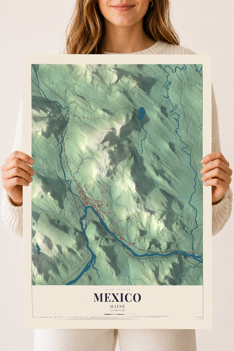 Mexico, Maine map print - 18 x 24 archival matte print