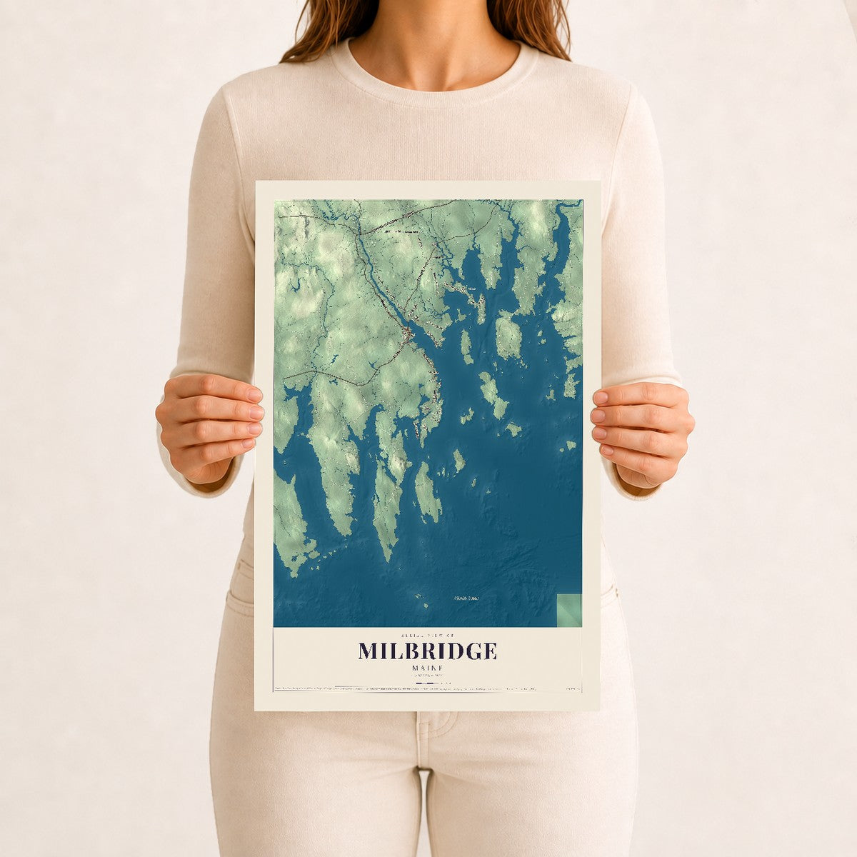 Milbridge, Maine map print - 12 x 18 archival matte print