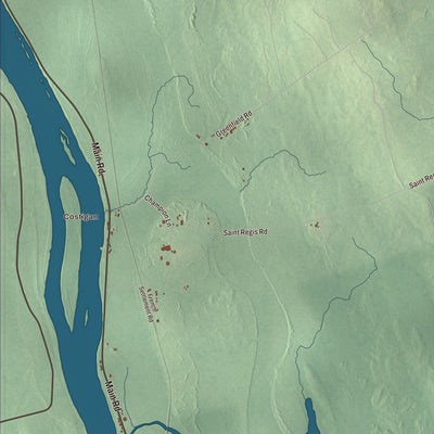 Terrain and local geography detail from the Milford, Maine map