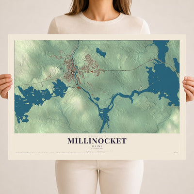 Millinocket, Maine map print - 18 x 24 archival matte print