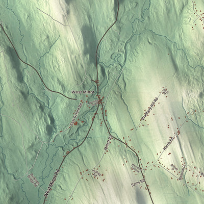 Terrain and local geography detail from the Minot, Maine map