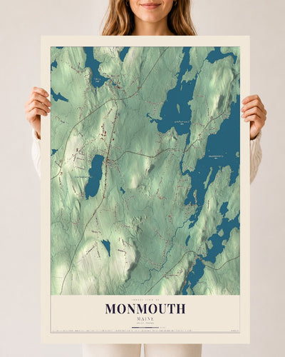 Monmouth, Maine map print - 24 x 36 archival matte print