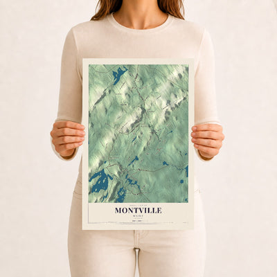 Montville, Maine map print - 12 x 18 archival matte print