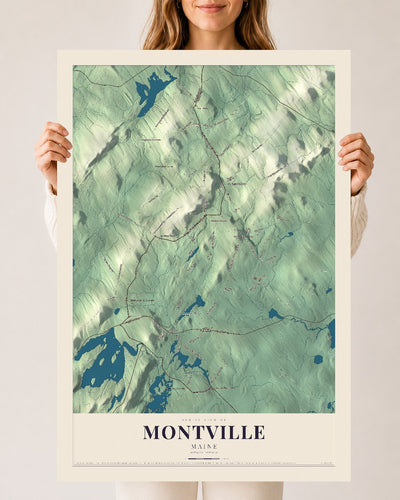 Montville, Maine map print - 24 x 36 archival matte print