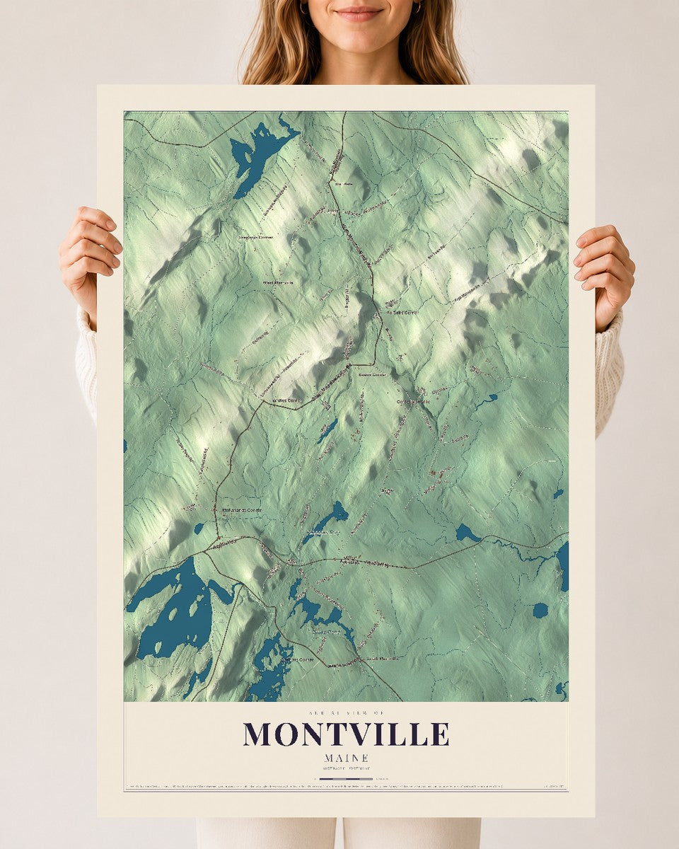 Montville, Maine map print - 24 x 36 archival matte print