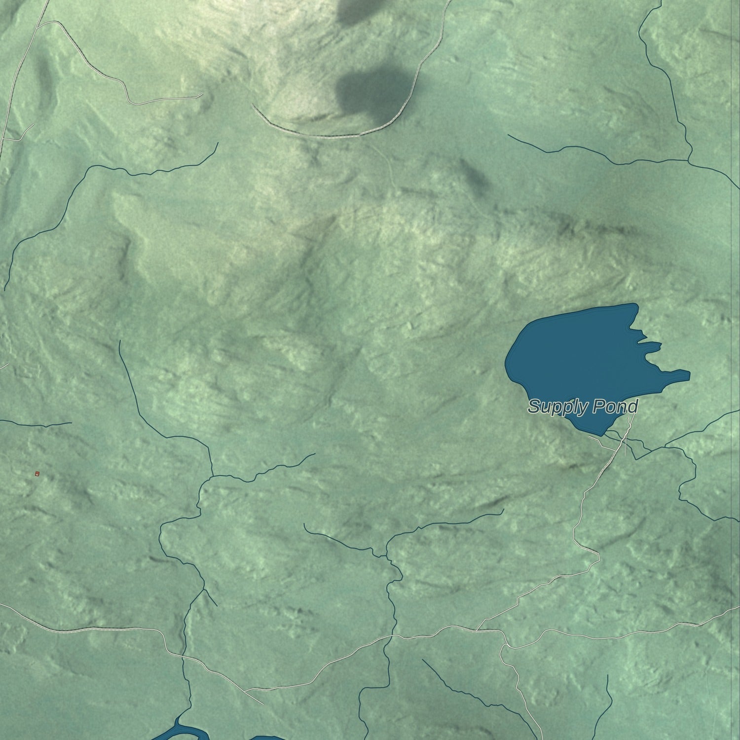 Terrain and local geography detail from the Moose River, Maine map