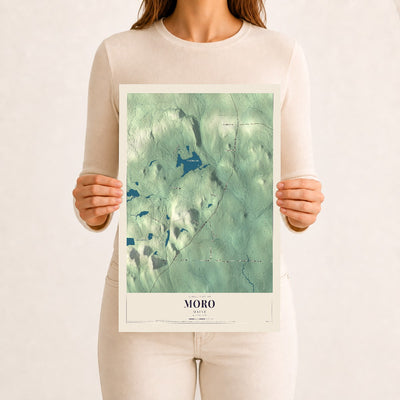 Moro, Maine map print - 12 x 18 archival matte print