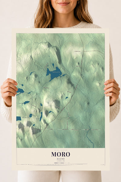 Moro, Maine map print - 18 x 24 archival matte print