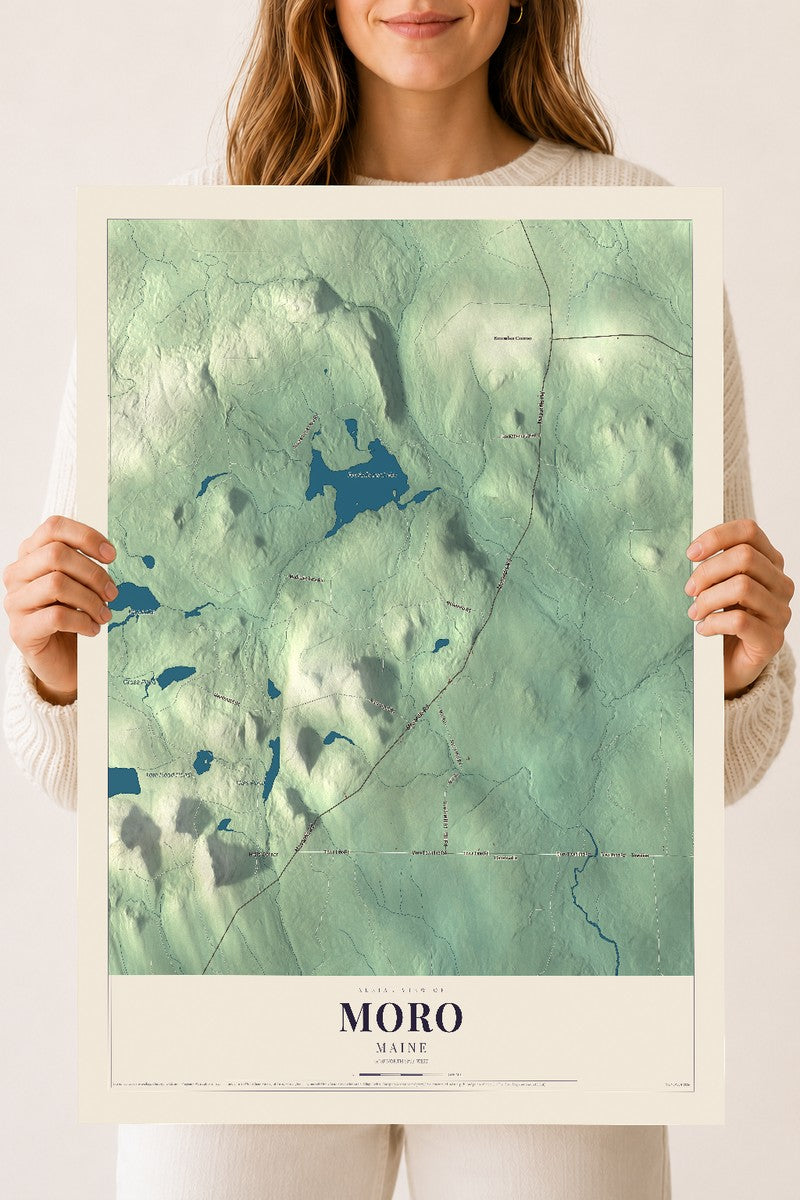 Moro, Maine map print - 18 x 24 archival matte print