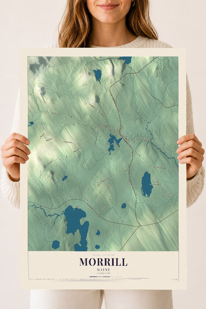 Morrill, Maine map print - 18 x 24 archival matte print