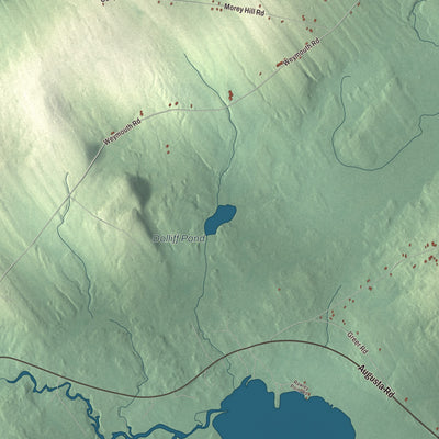 Terrain and local geography detail from the Morrill, Maine map