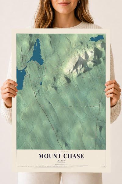 Mount Chase, Maine map print - 18 x 24 archival matte print