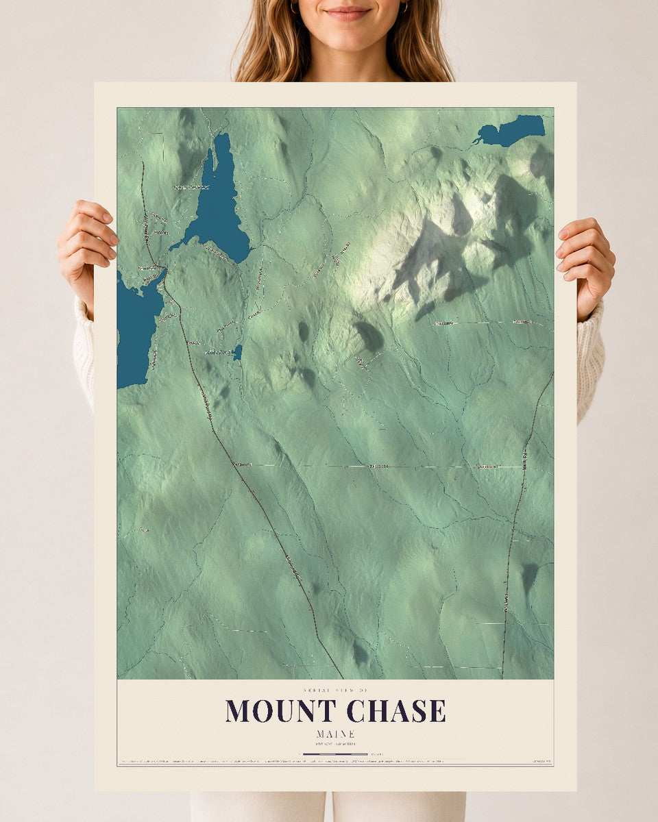 Mount Chase, Maine map print - 24 x 36 archival matte print
